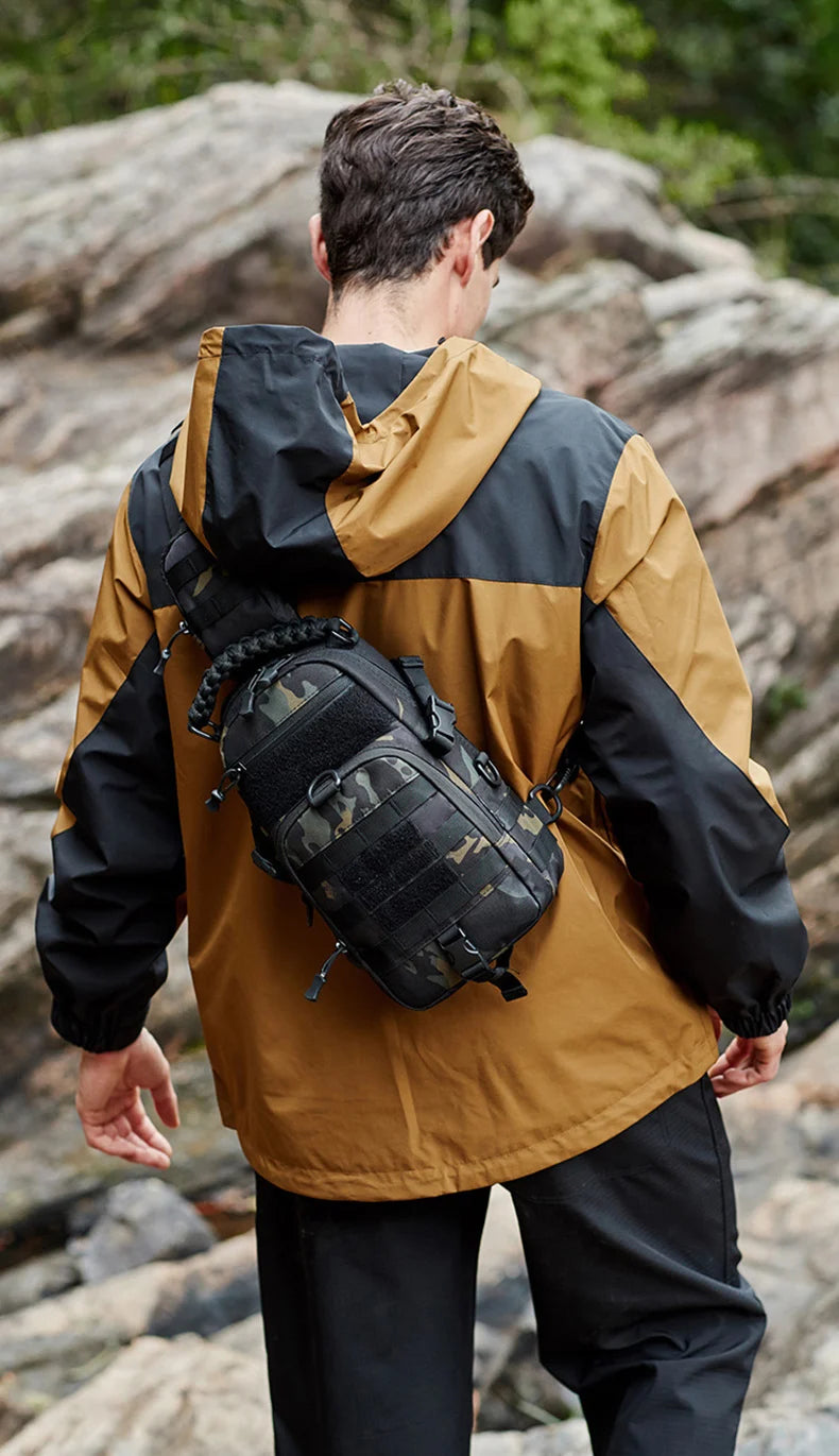 Men's Camping Chest Bag Tactical Sports Shoulder Outdoor Fanny Pack Hiking Climbing Cycling Fishing MOLLE System Sling Bags - Buy online at  Vibe In Cart.