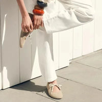 Fashion Lace Up Sewing Design Brand Ballet Flats Women High Quality Faux Suede Mary Jane Shoes Comfortable Round Toe Loafers - Buy online at  Vibe In Cart.