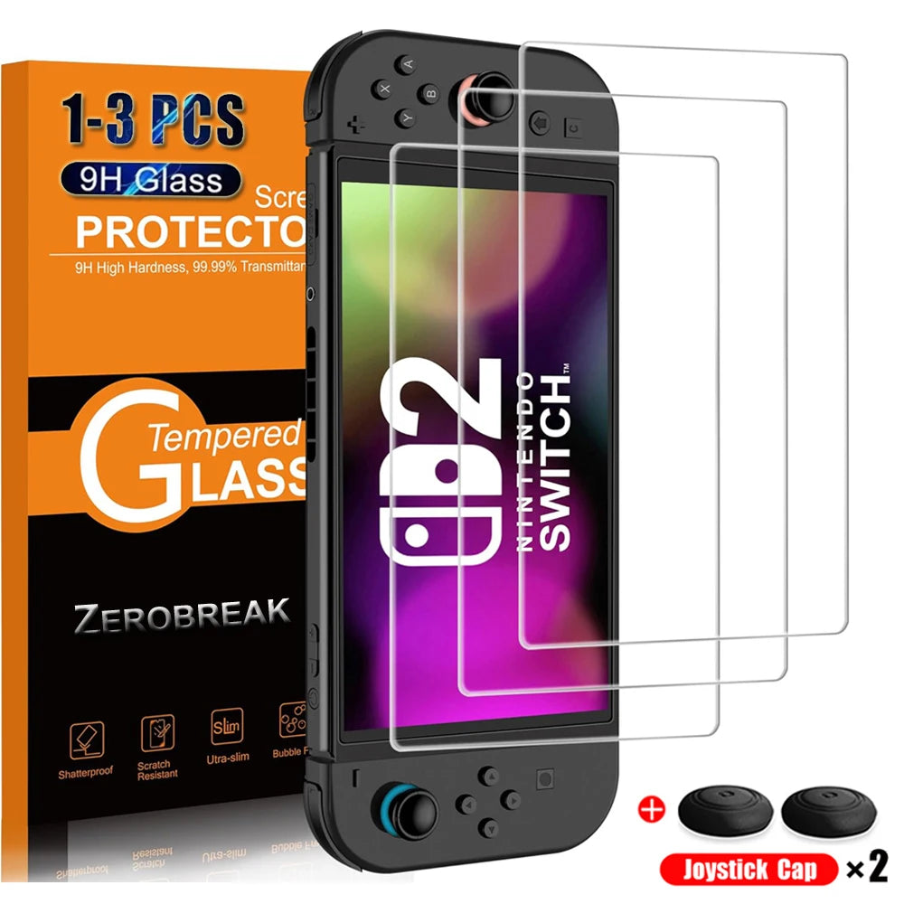 Screen Protector Tempered Glass For Switch Nintendo 2 With Joystick Cap Accessories Protector For Switch Nintendo 2 - Buy online at  Vibe In Cart.