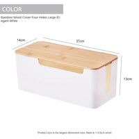 Wooden Cable Organizer Box for Desk Wire Management