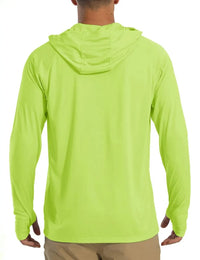 Men's Breathable Long Sleeve Hooded T-Shirt with UV Protection and Quick Dry