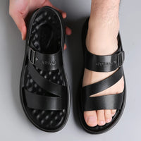 Summer Sandals for Men Outdoor Casual Sport Slippers PU Leather Non-slip Breathable Roman Shoes Beach Flip-Flop Garden Shoes - Buy online at  Vibe In Cart.