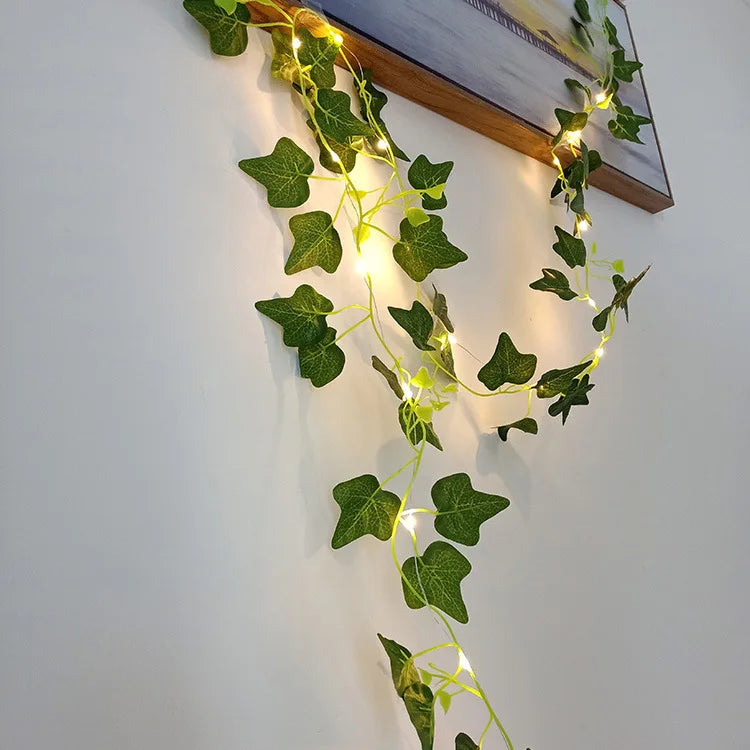 2 Meter Green Artificial Ivy Vine Garland with LED Lights