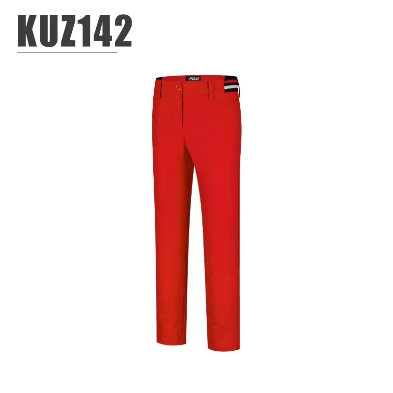 Children's Windproof Warm Golf Pants for Kids, Full Length, Elastic Band, Sizes S-XL