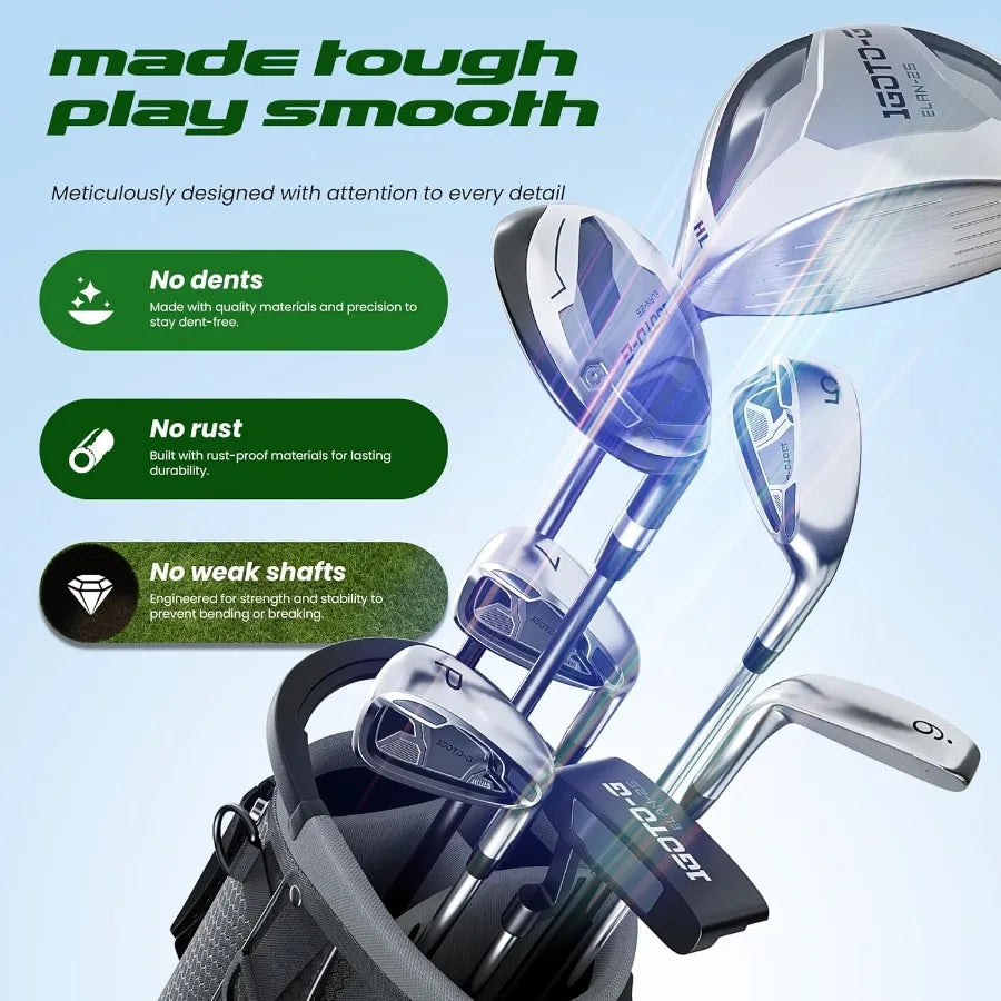 9 Pieces Golf Clubs Set for Men - Complete Mens Golf Clubs Full Set Right/Left Handed Includes Stand Bag with Rain Hood 1 Drive - Buy online at  Vibe In Cart.