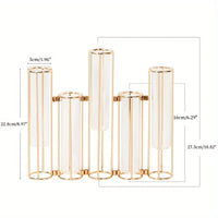 Test Tube Vase with 5 Test Tubes, Gold Vase for Centerpiece, Gold Vase with Metal Stand, Glass Vase for Wedding Home Decoration - Buy online at  Vibe In Cart.