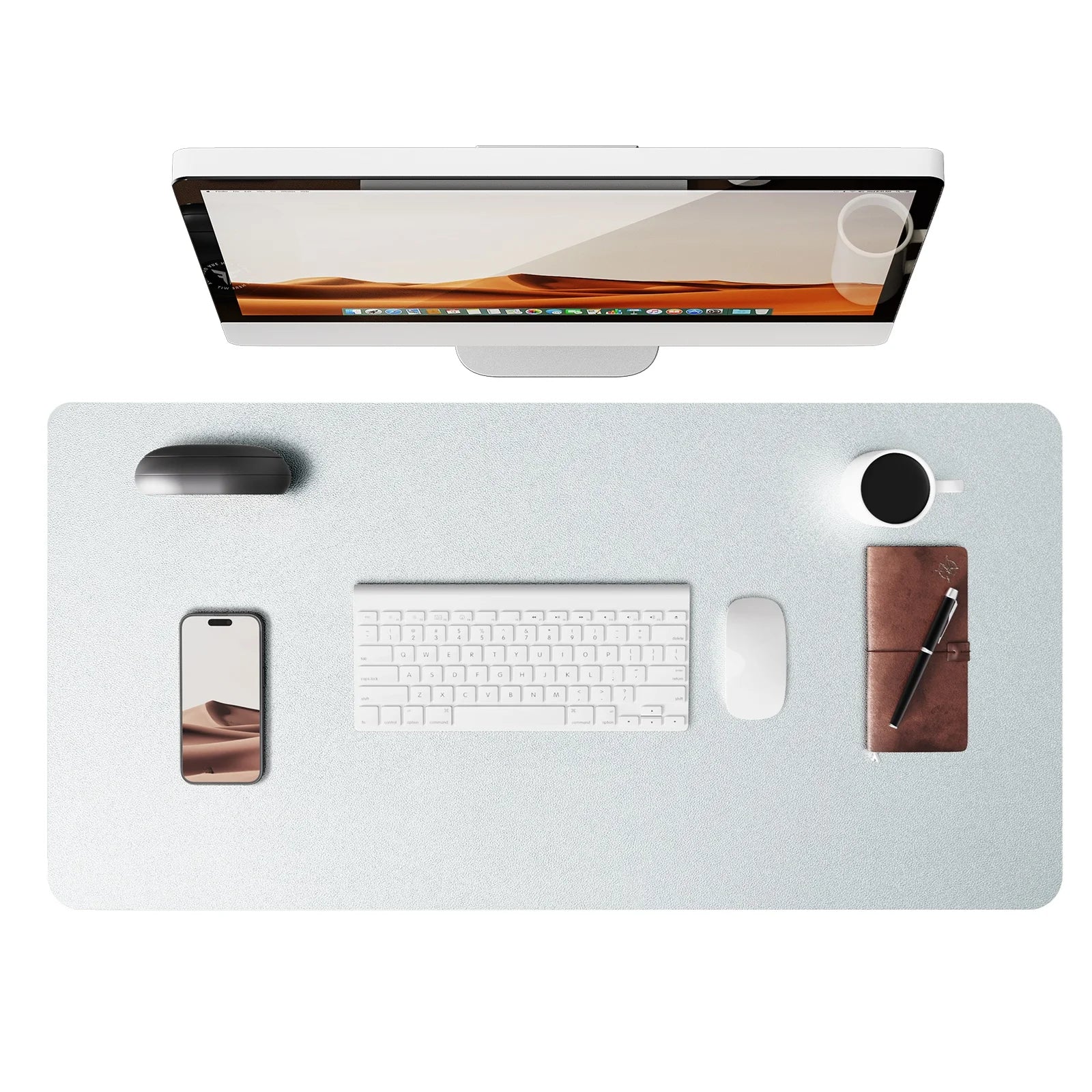 Large Non-Slip PU Leather Office Desk Mat for Mouse and Laptop Pad