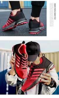 Men's Plus-Size Lace-Up Casual Sports Shoes for Walking and Running