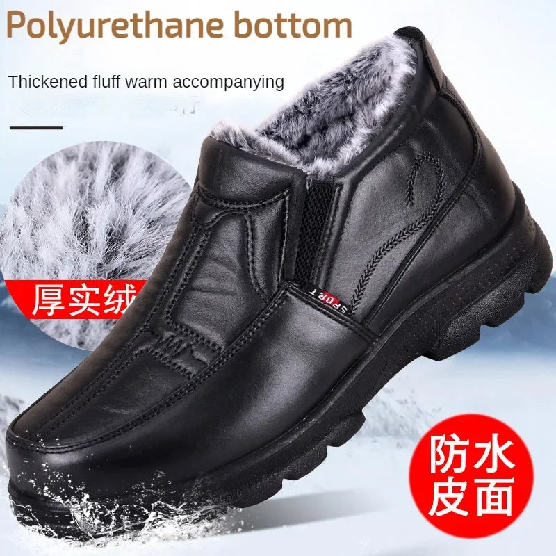 Shoes for Men 2023 Winter Fashion Non-slip Cotton Shoes Men's Thickened Leather Waterproof Casual Snow Boots Zapatillas Hombre - Buy online at  Vibe In Cart.