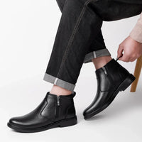 Fashion Brogue Chelsea Men Boots Classical Style Leather Ankle Boots Genuine Leather Mens Winter Plush Snow Botas Walking Shoes - Buy online at  Vibe In Cart.