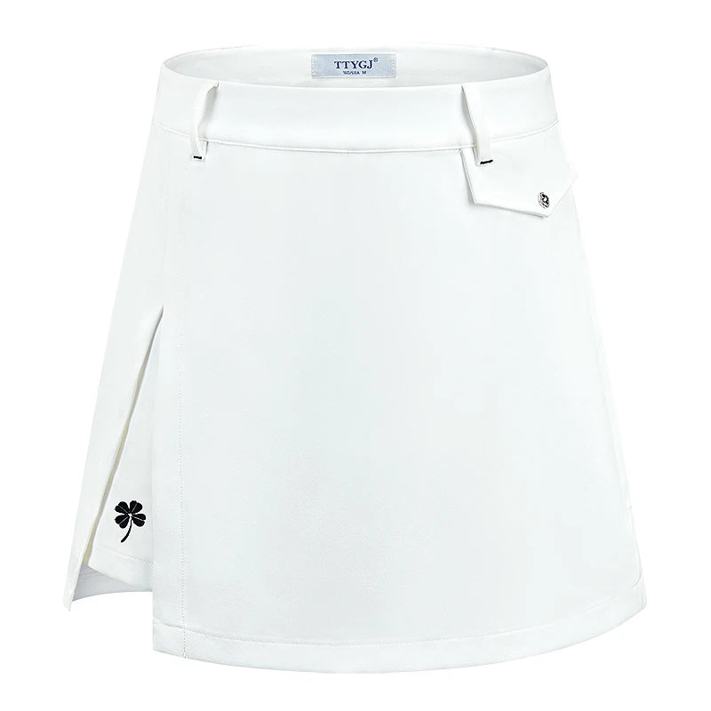 Ttygj New Women's Golf Skirt Summer Sports Pleated Skirt A-lined Split Women's Golf Sportswear Tennis Skorts with Inner Shorts