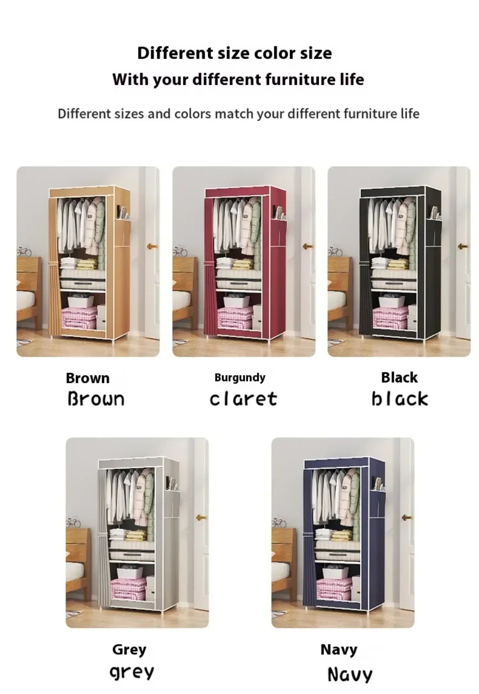 Minimalist Foldable Wardrobe Plastic Storage Cabinet Room Furniture Cheap Bedrooms Wardrobes Closet Armable Home Storage Rack - Buy online at  Vibe In Cart.