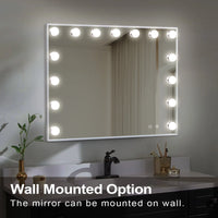Large Bluetooth Vanity Mirror Makeup Mirror with Lights Hollywood Mirror Touchscreen Control Cosmetic Mirrors with 15 LED Bulbs - Buy online at  Vibe In Cart.