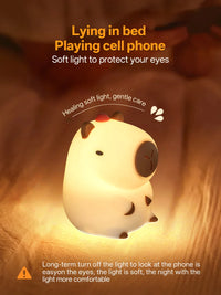 GGbingo Rechargeable Cute Capybara Night Light Novelty Dimmable Nursery Nightlight Touch Lamp Silicone Pat Lamp for Kids Room - Buy online at  Vibe In Cart.