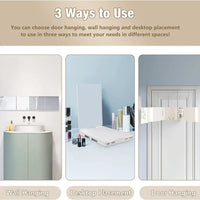 LED Lights 3 Way Mirror for Self Hair Cutting Rechargeable 360° Mirror with Self Haircut Mirror with Height Adjustable Hooks - Buy online at  Vibe In Cart.