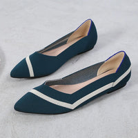 Fashion Comfort Breathable Polyester Women Spring Flats Pointy Toe Ballerinas Stretch Knitted Loafers Dress Causal Shoes - Buy online at  Vibe In Cart.