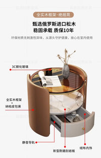 Modern Italian Round Bedside Table: Minimalist Design, Luxury & High-End Storage for Home Bedrooms - Buy online at  Vibe In Cart.