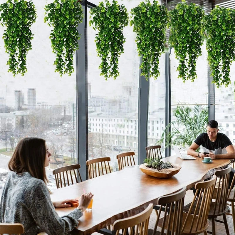 1Pcs Artificial 5Forks Rattan Eucalyptus Wall Hanging Simulation Greenery Fake Hanging Plants Vine Diy  Home Outdoor Decor Plant - Buy online at  Vibe In Cart.