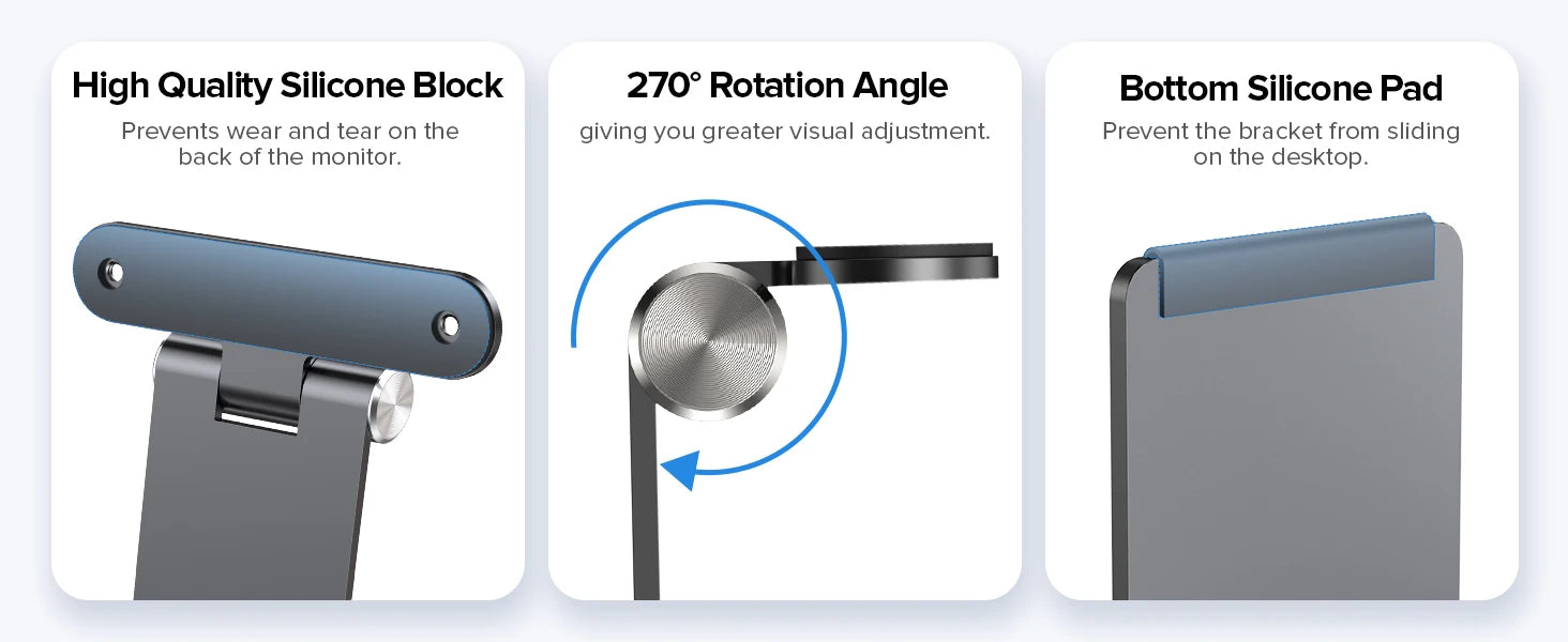 Adjustable Monitor Stand with VESA 75x75mm for 13-24 Inch Monitors