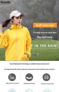 Hooded UV Waterproof Nylon Golf Jacket Unisex Foldable