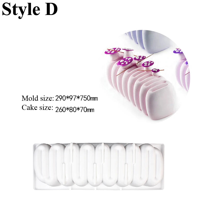 Food Grade Kitchen Bakeware Christmas Long Strip Mousse Cake Moulds Silicone Cake Molds French Mousse Mould Party Pastry Tray - Buy online at  Vibe In Cart.