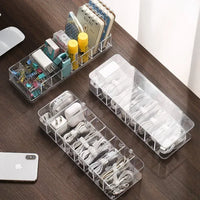 Transparent Plastic Storage Box for Data Cables with Divided Grids