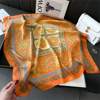 Women's 70x70cm Square Silk Scarf Shawl Headband