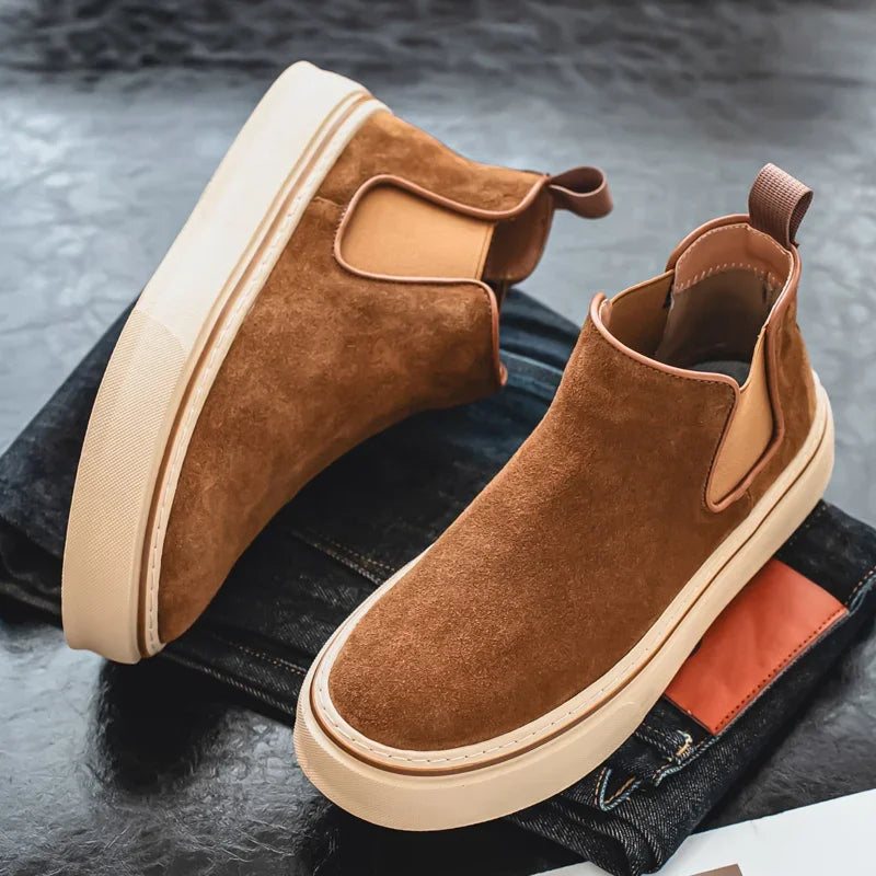 Mens Oxford Boots Stylish High Top Sneakers Casual Sports Shoes British Style - Buy online at  Vibe In Cart.