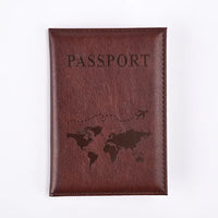 Solid PU Leather Passport Holder Wallet Card Case for Travel