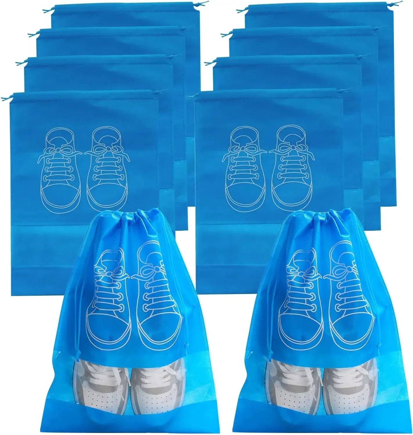 Large Non-Woven Fabric Shoes Storage Organizer Bags, 5 or 10 Pack