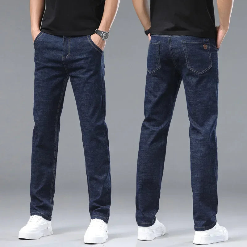 Fashion Men Jeans Stretch Straight Leg Casual Slim Fit Denim Pants Male Brand Luxury Design Business Classic Trousers Large Size - Buy online at  Vibe In Cart.