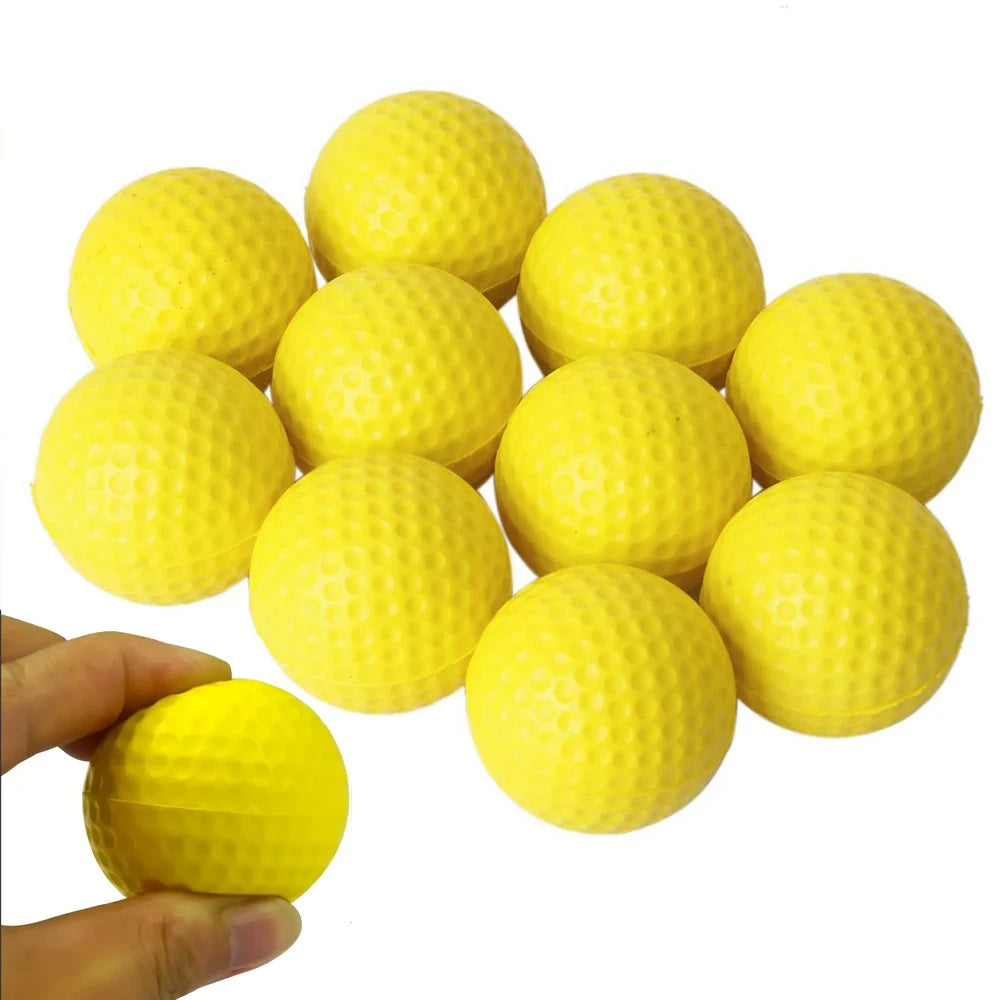 Yellow Plastic Golf Balls for Indoor Outdoor Practice, 2-10 Pack