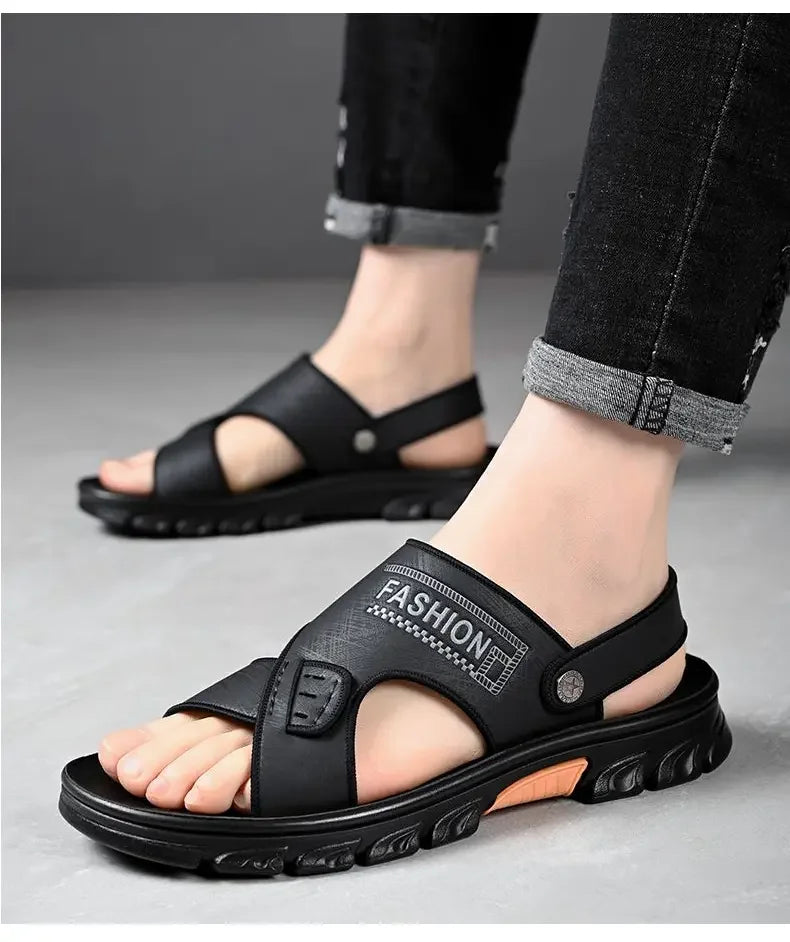 Hot Sale Men Sandals Casual Shoes Outdoor Walking Sandals for Men Beach Shoes Men Slippers Open Toe Flat Two Passes - Buy online at  Vibe In Cart.