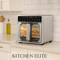 Kitchen Elite 16 Quart French Door Air Fryer Oven Family Size Countertop Convection Cooker with LED Display Stainless Steel Ide - Buy online at  Vibe In Cart.