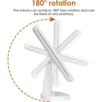 Vanity Makeup Mirror with Light 2X/3X/10X Magnification Lighted Cosmetic Mirror Touch Control Trifold Dual Power Supply Portable - Buy online at  Vibe In Cart.