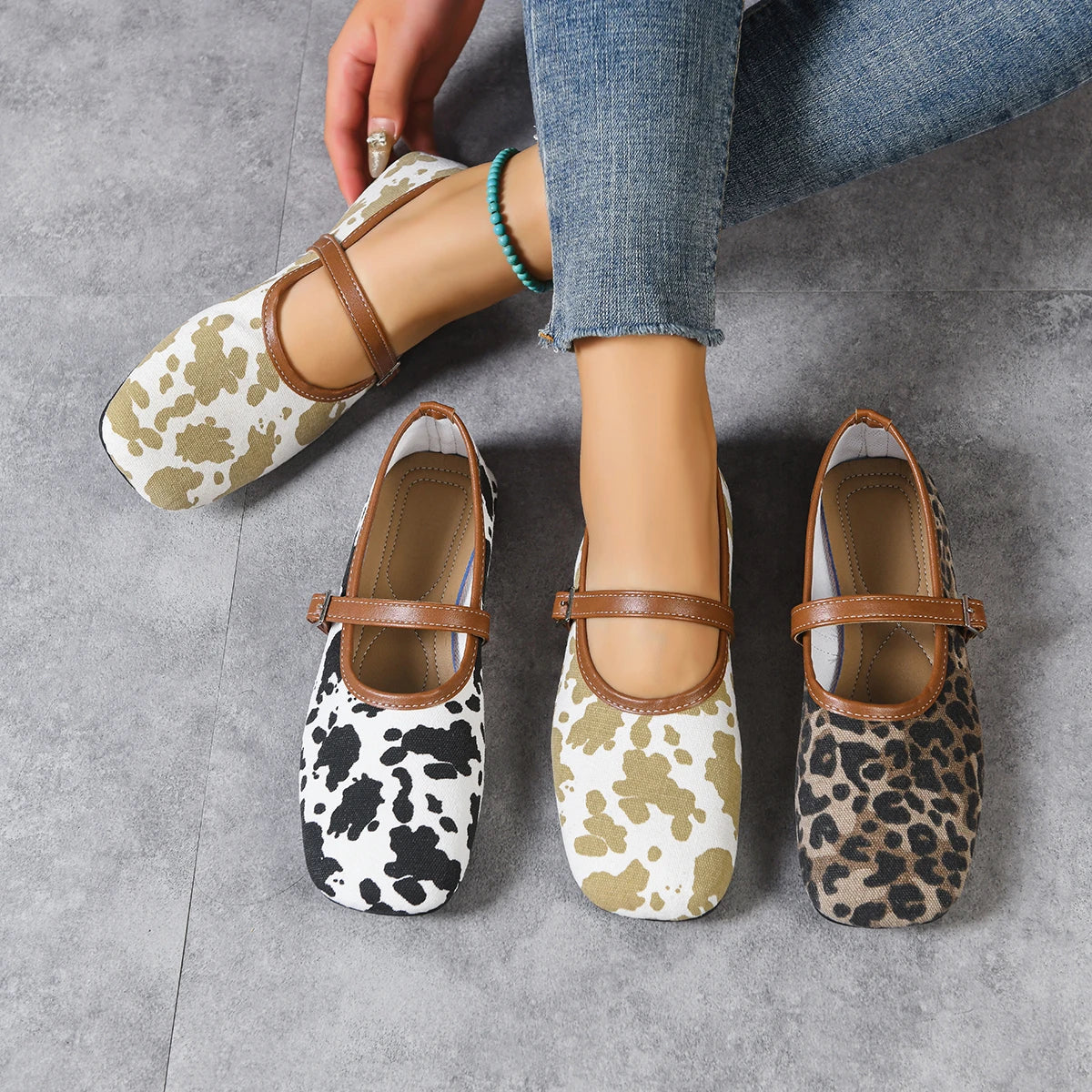 Women Flats New Leopard Print Comfortable Soft Flat Loafers Shoes Women Ballet Flat Mary Jane Shoes for Women - Buy online at  Vibe In Cart.