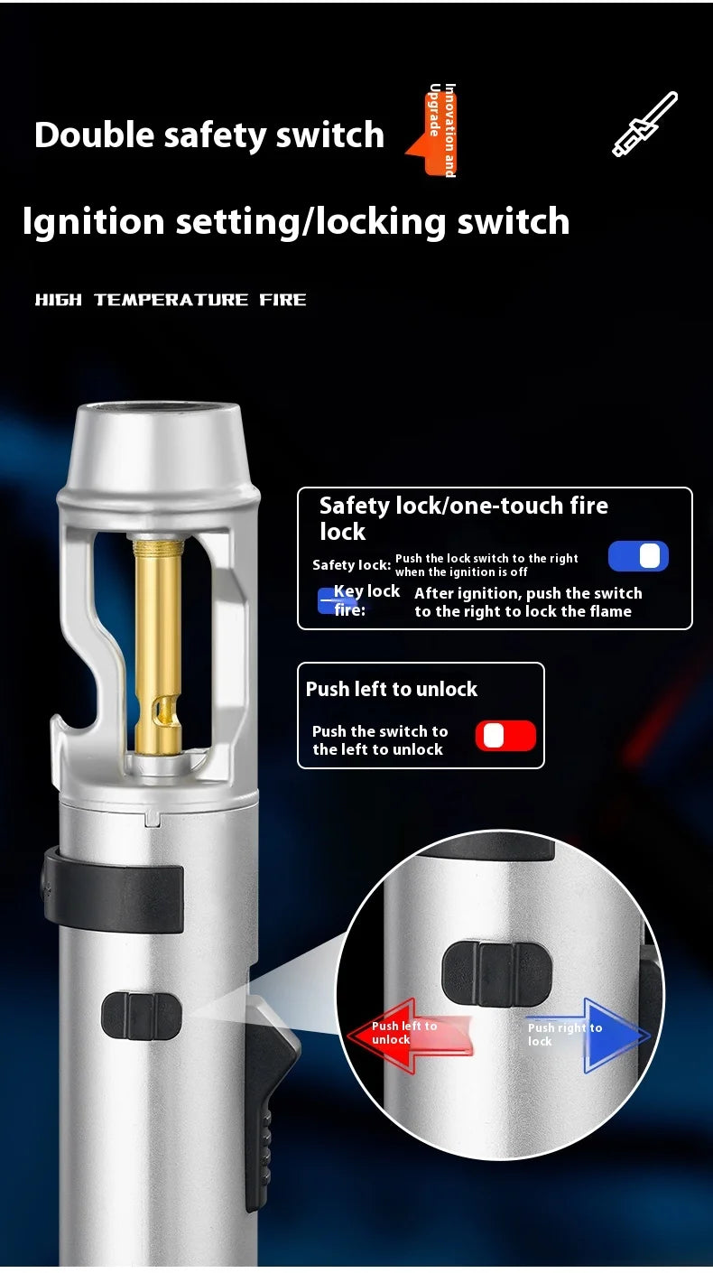 Powerful Metal Gas Lighter Windproof Kitchen Cooking Torch Flame Jet Barbecue Smoking Accessories Cigar Lighters Men's Gift - Buy online at  Vibe In Cart.