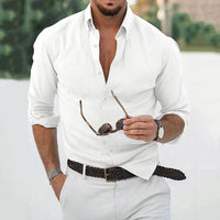 New Cotton Linen Shirts Men's Tops Causal Loose Solid Color Long Sleeves Lapel Men's Autumn Casual Wear Streetwear - Buy online at  Vibe In Cart.