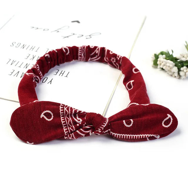 Women's Geometric Acrylic Elastic Headbands with Cross Knot