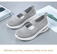 Women's Platform Casual Flats Slip-On Mesh Breathable Walking Shoes