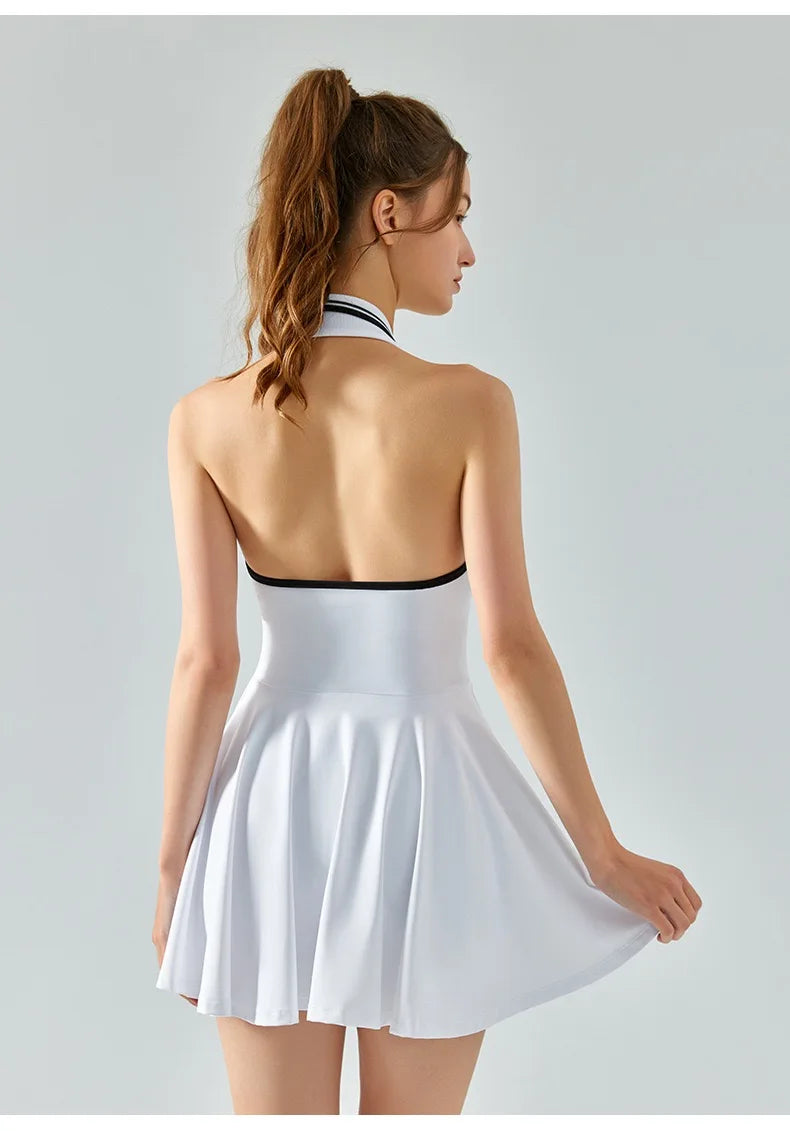 Polo Tennis Dress With Chest Pads&Shorts Soft High Stretchy Fitness Skorts Tummy Control Yoga Skirts Gym Clothing Activewear - Buy online at  Vibe In Cart.