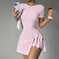 FUBEIKE New Fake Two-Piece Anti-Exposure Tight-Fitting Sports Dress Slimming Strap Casual Fitness Back Yoga Tennis Dress - Buy online at  Vibe In Cart.