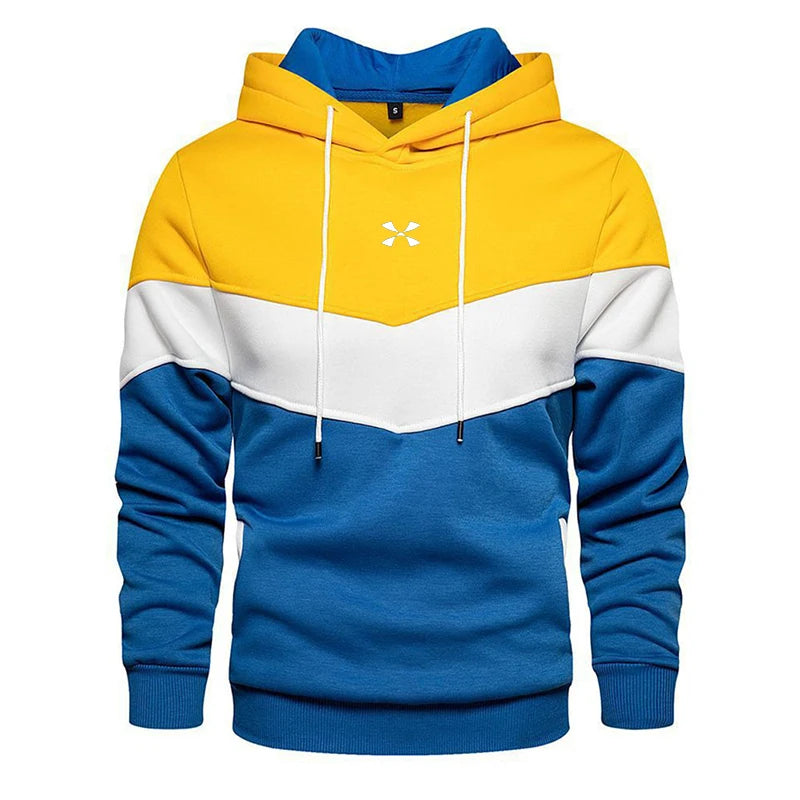 Men's Patchwork Hooded Sweatshirt Hoodies Clothing Casual Loose Fleece Warm Streetwear Male Fashion Autumn Winter Sports Outwear - Buy online at  Vibe In Cart.