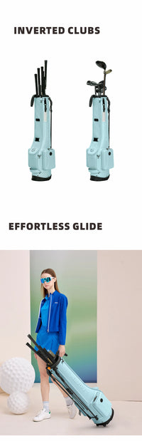 HELIX Golf Stand Bag - Portable Golf Bag with Silent-Rolling Wheels, Inverted Club Design for Easy Access, Protects Clubs - Buy online at  Vibe In Cart.