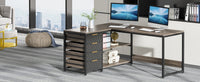Tribesigns L Shaped Computer Desk with Storage Drawers, 59 inch Corner Desk with Shelves, Reversible L-Shaped Office Desk Study - Buy online at  Vibe In Cart.