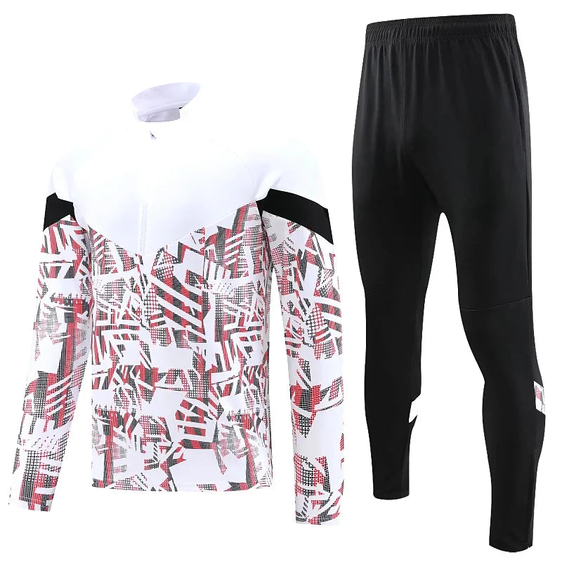 Long Sleeve Polyester Football Tracksuit Set for Men with Jacket and Pants