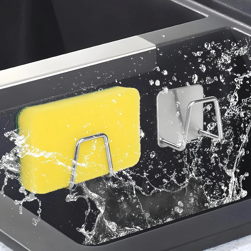 Kitchen Sponge Holder Sink Sponge Rack Stainless Steel Sponges Stand Drainer Sponges Sink Shelf for Knife Towel Holder Wall Hook - Buy online at  Vibe In Cart.