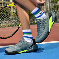 Men Women's Large Sizes Breathable Tennis Shoes Blue and Gray Gym Walking Badminton Sneakers - Buy online at  Vibe In Cart.