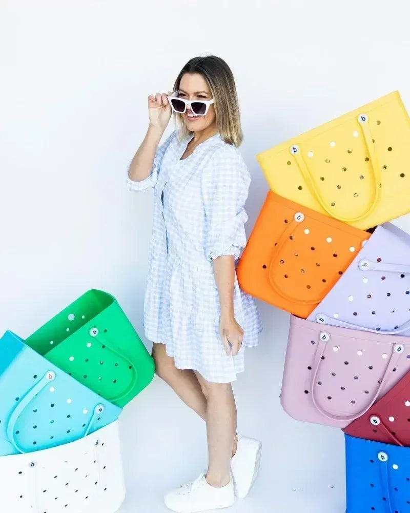 XL Extra Large Beach Bag EVA Rubber Waterproof Beach Travel Picnic Storage Basket Women Shopping Handbag Sac Jelly Tote Bag - Buy online at  Vibe In Cart.