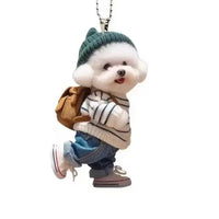 Creative Puppy Man Backpack Rearview Mirrors Pendant Car Hanging Ornaments Car Decoration Accessories Gifts For Women Men - Buy online at  Vibe In Cart.